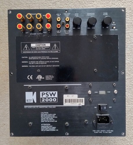 Kef psw2000 250w - amp,
